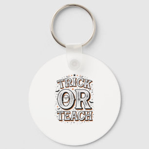 Chaveiro Camisa de professor de Halloween Vintage Trick Or