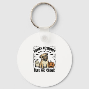 Chaveiro Camisa de Pug de Halloween Vintage Roupa de Cachor