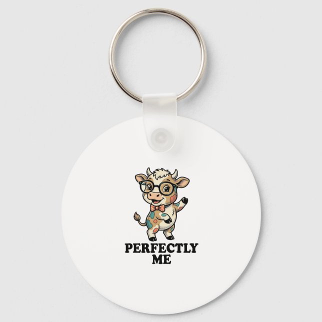 Chaveiro Camisa de Vaca Fofa com Óculos Vibrações Perfeitas (Frente)