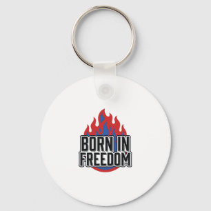 Chaveiro Camisa Desi de Gravura Vintage Born In Freedom Fla