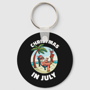 Chaveiro Camisa Divertida de Natal em Julho Santa de Verão