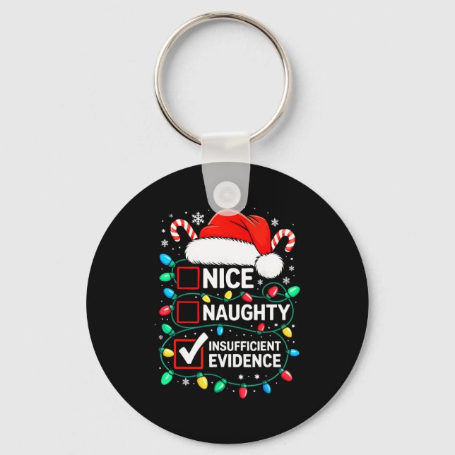 Chaveiro Camisa Divertida de Natal Evidência Insuficiente B (Frente)