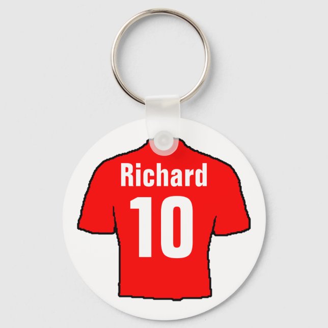 Chaveiro Camisa do ventilador de futebol para personalizar. (Frente)