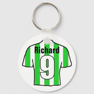 Chaveiro Camisa do ventilador de futebol para personalizar.