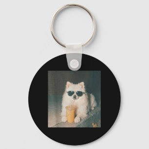 Chaveiro Camisa engraçada de cachorro bebendo café gelado P
