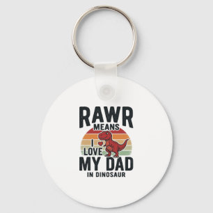Chaveiro Camisa engraçada de dinossauro Papai RAWR vintage 
