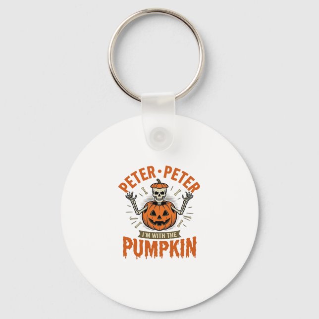 Chaveiro Camisa engraçada de Halloween do esqueleto da abób (Frente)