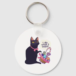 Chaveiro Camisa engraçada de Páscoa de gato O que eu quero 