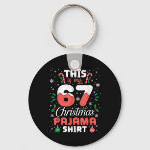 Chaveiro Camisa engraçada de pijama de Natal 67 Six Seven M