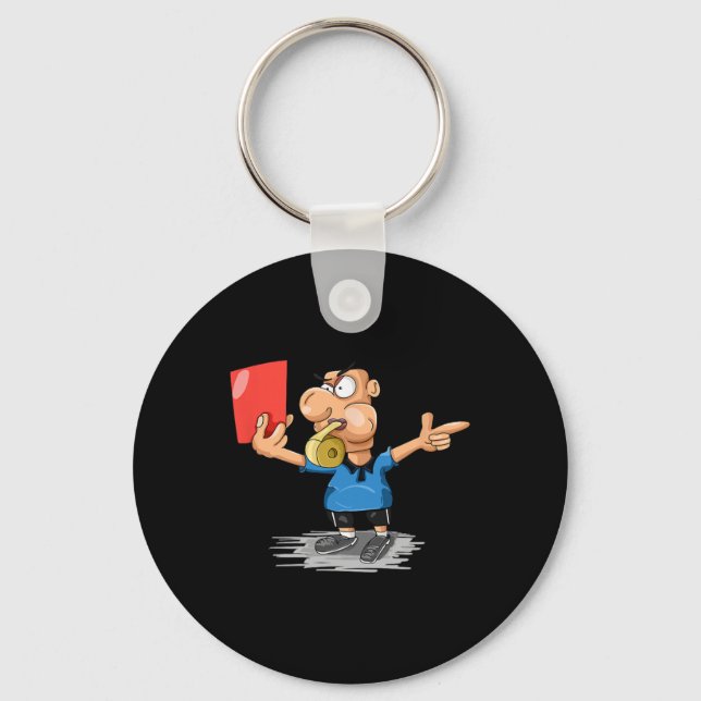 Chaveiro Camisa engraçada do árbitro de futebol com cartão  (Frente)