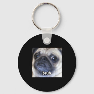 Chaveiro Camisa Fofa Bruh Pug Face de Cachorro Embaçada