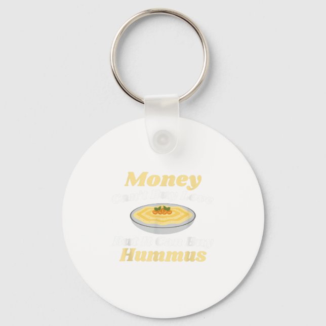 Chaveiro Camisa Hummus Engraçado - Dinheiro Não Comprar Amo (Frente)