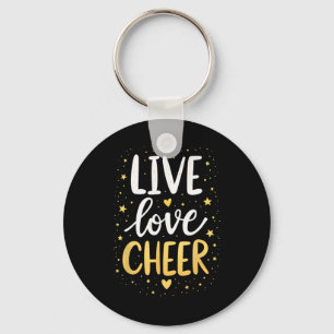 Chaveiro Camisa Live Love Cheer Garota de Cheerleading Mulh