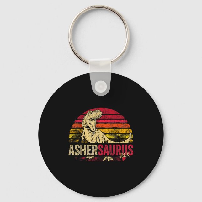 Chaveiro Camisa Menino Asher Saurus Dinossauro Rex Nome (Frente)