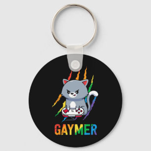 Chaveiro Camisa Orgulho Gato Lgbt Gaymer Arco-íris Vídeo Jo