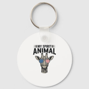 Chaveiro Camisa Patriótica Animal Espiritual Girafa Vintage