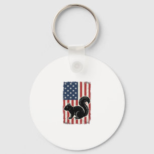 Chaveiro Camisa Patriótica de Esquilo da Bandeira Americana