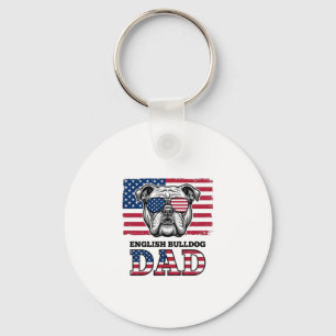 Chaveiro Camisa Patriótica Vintage de Papai Bulldog Inglês