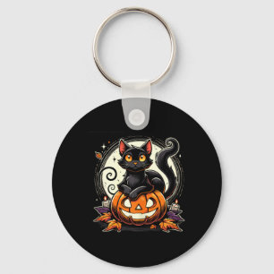 Chaveiro Camisa Preta de Gato de Halloween Para Mulheres Re
