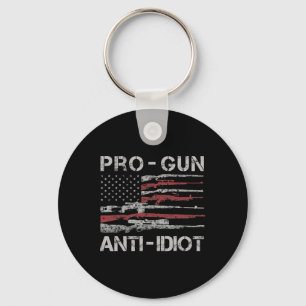 Chaveiro Camisa Pro Gun Anti Idiota Bandeira Vintage EUA 2º