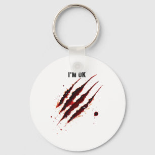 Chaveiro Camisa sangrenta, estou bem Sangue Splatter.