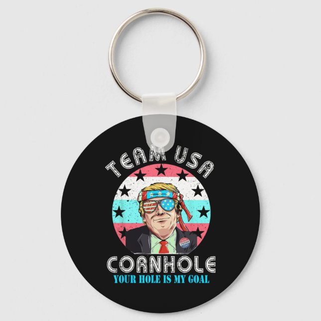 Chaveiro Camisa Usa Cornhole Equipe Camisas Cornhole Piada  (Frente)