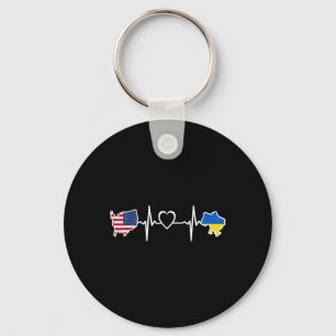 Chaveiro Camisa Usa Ucrânia Coração - Ucraniano Americano U