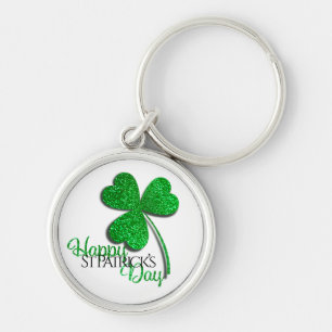 Chaveiro Camisa Verde Glitter Shamrock Feliz Dia de São Pat