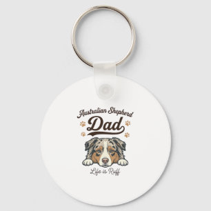 Chaveiro Camisa Vintage da Vida de Pai do Australian Shephe