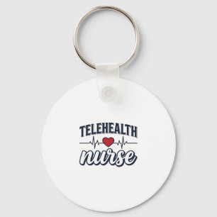 Chaveiro Camisa Vintage de Enfermeira de Tele-Saúde Coração