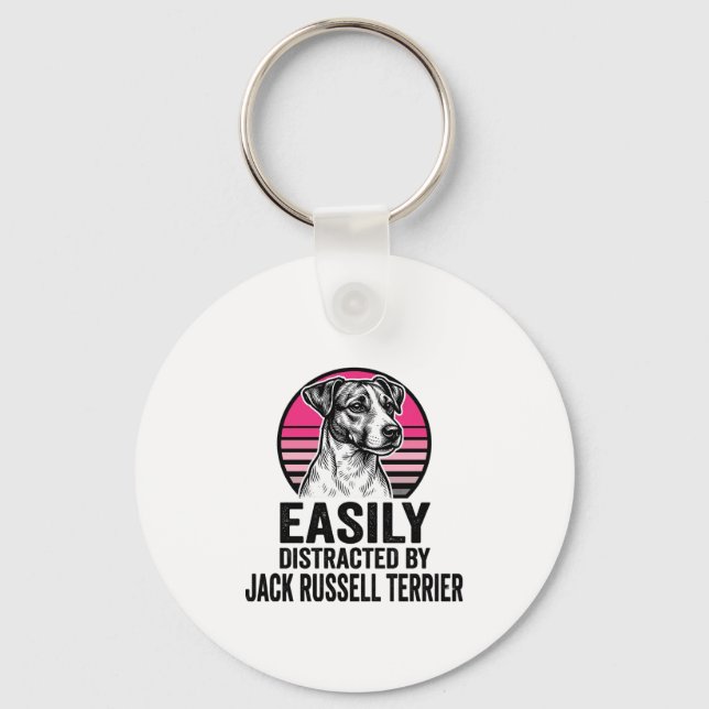Chaveiro Camisa Vintage de Jack Russell Terrier Facilmente  (Frente)