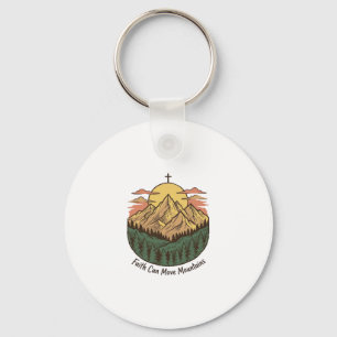 Chaveiro Camisa Vintage de Montanha Fé Pode Mover Montanhas