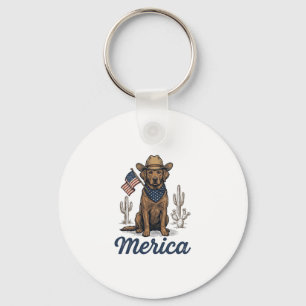 Chaveiro Camisa Vintage Merica Cowboy Dog Bandeira American