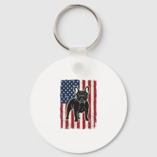 Chaveiro Camisa Vintage Patriótica Bulldog Francês Bandeira