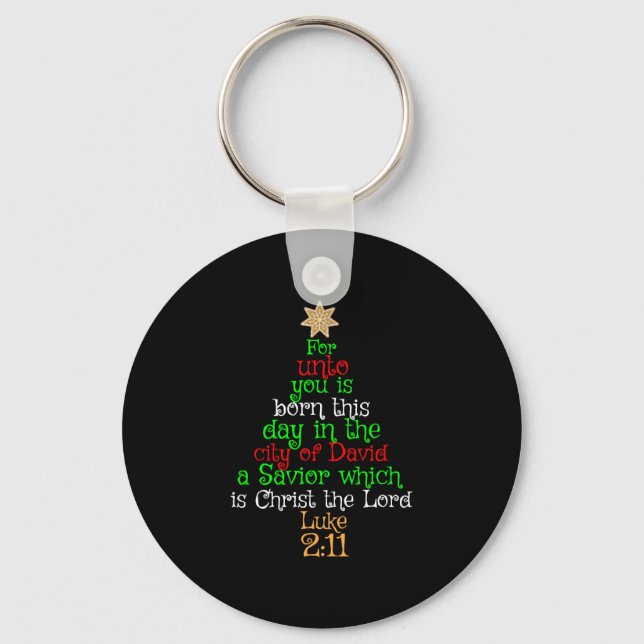 Chaveiro Camisas de Árvore de Natal Cristão (Frente)