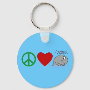 Chaveiro Camisas de baleias Peace Love, Canecas de viagem, 