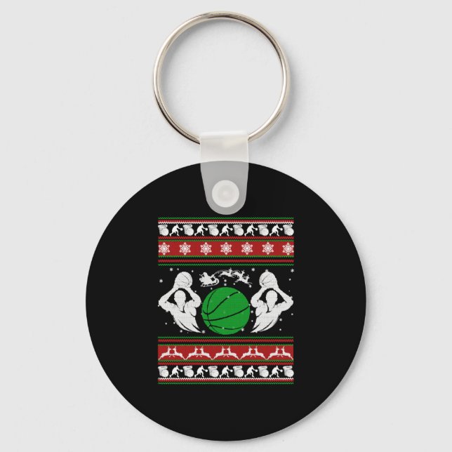 Chaveiro Camisas de Basquete - Camisa de Natal de Basquete (Frente)