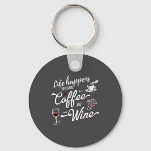 Chaveiro Camisas engraçadas de vinho e café com dizer mulhe