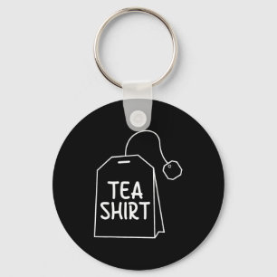 Chaveiro Camiseta Bolsa de Chá Design de Humor Divertido