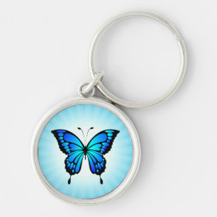 Chaveiro Camiseta Butterfly Blue Insect Illustration-20284