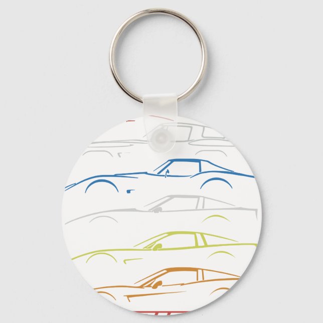 Chaveiro Camiseta Chevrolet Corvette Preta com Mode 1953-20 (Frente)