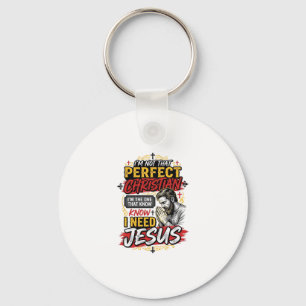 Chaveiro Camiseta Cristã Vintage Eu Preciso de Jesus Design