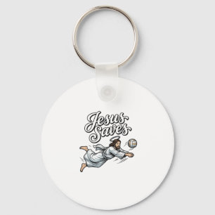 Chaveiro Camiseta Cristã Vintage Jesus Salva Volei