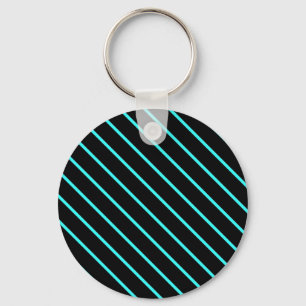 Chaveiro Camiseta Cute monogram aqua black stripes All-Over