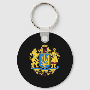 Chaveiro Camiseta da Bandeira do Brasão de Armas da Ucrânia