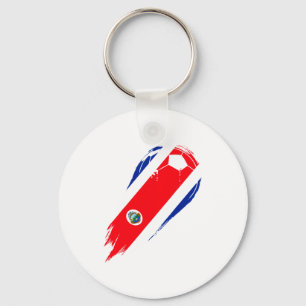 Chaveiro Camiseta da Bandeira do País de Futebol da Costa R