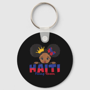 Chaveiro Camiseta da Bandeira Haitiana da Jovem Rainha do H