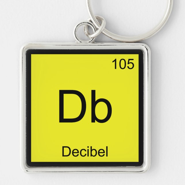 Chaveiro Camiseta Db - Símbolo de Elemento Químico de Decib (Frente)