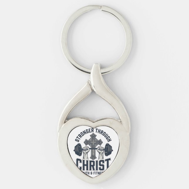 Chaveiro Camiseta de Academia Cristã Mais Forte Através de  (Frente)