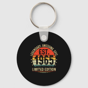 Chaveiro Camiseta de Aniversário de 56 Anos Est 1965 Vintag